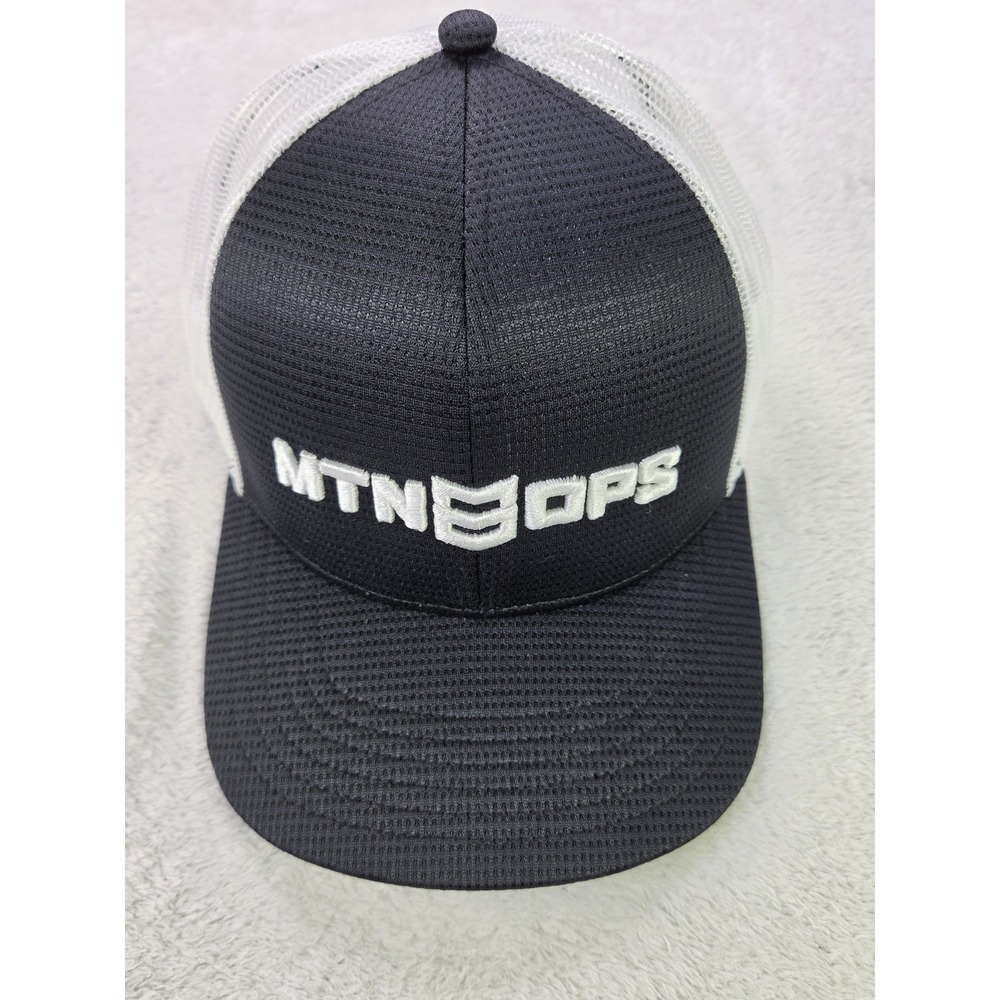 MTN OPS Trucker Hat Snapback Black White Mesh Performance Outdoor Cap NWOT